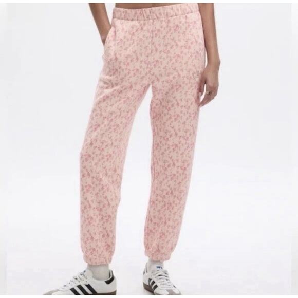 LoveShackFancy Pants - Gap x LoveShackFancy Pink Floral High Rise Sweatpants joggers Womens XXL